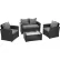 Global Industrial™ 4-Piece Rattan Outdoor Patio Set, Black