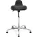 Bevco 3555 Sit Stand Stool - Polyurethane - Black with Aluminum Base