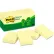 Post-it® Greener Notes Original Recycled Pads, 1.5"x2", Canary Yellow, 100 Sheets/Pad, 12 Pads