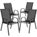 Flash Furniture Brazos Series Black Outdoor Stack Chair with Flex Comfort Material, 4 Pack