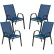 Flash Furniture Brazos Series Navy Outdoor Stack Chair with Flex Comfort Material, 4 Pack