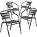 Flash Furniture Black Metal Restaurant Stack Chair with Aluminum Slats, Pack of 4