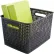 Advantus® Plastic Weave Bin Large 40328 - 13-3/4"L x 10-1/2"W x 8-3/4"H Black, 2-Pack - Pkg Qty 2