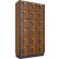 Global Industrial™ 6-Tier 18 Door Wood Locker, 36"Wx15"Dx76"H, Cherry, Assembled