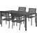 Global Industrial™ Resin Outdoor Dining Table & Chair Set, 70" Rectangular, 4 Armchairs, Black