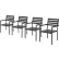 Global Industrial™ Stackable Outdoor Dining Arm Chair, Black, 4 Pack