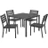 Global Industrial™ Resin Outdoor Dining Table & Chair Set, 40" Square, 4 Chairs, Black