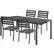 Global Industrial™ Resin Outdoor Dining Table & Chair Set, 70" Rectangular, 4 Chairs, Black