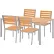 Global Industrial™ Resin Outdoor Dining Table & Chair Set, 70" Rectangular, 4 Chairs, Tan