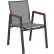 Global Industrial™ Outdoor Sling Armchair with Teakwood Armrests, Gray - Pkg Qty 4