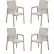 Global Industrial™ Outdoor Sling Armchair with Teakwood Armrests, Tan - Pkg Qty 4