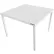 Global Industrial™ 40" Square Aluminum Slatted Dining Table, White