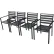 Global Industrial™ Aluminum Slatted Dining Armchair, Black, 4 Pack
