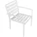 Global Industrial™ Aluminum Slatted Dining Armchair, White, 4 Pack