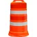 Plasticade Traffic Drum, Orange, 23-1/2"W x 39-1/2"H, 4 Reflective Orange/White Stripes