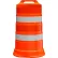 Plasticade Commander Traffic Drum, Orange, Diamond Grade Sheeting, 4 4'' Reflective Stripes, HDPE