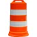 Plasticade Commander Traffic Drum, Orange, High Intensity Sheeting, 4 6'' Reflective Stripes, HDPE