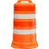 Plasticade Commander Traffic Drum, Orange, Engineer Grade Sheeting, 4 4'' Reflective Stripes, LDPE