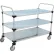 Nexel®, 3 Shelf, Utility Cart, Solid Galvanized, 48"W x 24"D x 39"H, Poly Casters,4 Swivel