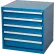 Global Industrial™ Modular Drawer Cabinet, 5 Drawers, w/Lock, 30"Wx27"Dx29-1/2"H, Blue