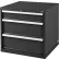 Global Industrial™ Modular Drawer Cabinet, 3 Drawers, w/Lock, 30"Wx27"Dx29-1/2"H, Black