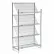 Nexel® 4 Shelf, Chrome Slant Wire Shelving Unit, Starter, 48"W x 18"D x 63"H