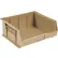 Global Industrial™ Plastic Hang & Stack Bin, 10-7/8"L x 11"W x 5"H, Beige - Pkg Qty 6