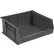 Global Industrial™ Plastic Hang & Stack Bin, 10-7/8"L x 11"W x 5"H, Black - Pkg Qty 6