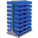 Global Industrial™ Double Sided Mobile Floor Rack w/ 48(G) Blue Bins, 36"W x 25-1/2"D x 55"H