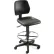 Interion® Task Stool with 360 Footrest- Polyurethane - Black