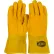 Ironcat Insulated Top Grain Reverse Deerskin MIG Welding Gloves, Gold, Large, All Leather - Pkg Qty 6