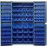Global Industrial Storage Cabinet w/ 136 Blue Bins, 4 Sizes, 38"W x 24"D x 72"H, Unassembled