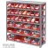 Global Industrial™ Steel Shelving with 48 4"H Plastic Shelf Bins Red, 36x18x39-7 Shelves