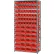 Global Industrial™ Steel Shelving with Total 72 4"H Plastic Shelf Bins Red, 36x18x72-13 Shelves