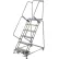 Perforated 24"W 6 Step Steel Rolling Ladder 14"D Top Step- Lock Style B - FS063014