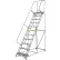 Perforated 24"W 11 Step Steel Rolling Ladder 14"D Top Step - FS113214P