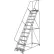 Perforated 24"W 12 Step Steel Rolling Ladder 14"D Top Step - FS123214P
