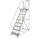 Perforated 24"W 9 Step Steel Rolling Ladder 21"D Top Step - FS093221P
