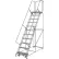 Perforated 24"W 11 Step Steel Rolling Ladder 21"D Top Step - FS113221P