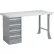 Global Industrial™ 72 x 30 Pedestal Workbench - 4 Drawers, Plastic Laminate Square Edge - Gray