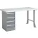 Global Industrial™ 72 x 30 Pedestal Workbench - 4 Drawers, Plastic Laminate Safety Edge - Gray