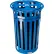Global Industrial™ Outdoor Recycling Can W/Access Door & Multi-Stream Lid, 36 Gal., Blue