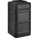 Global Industrial™ Square Plastic Waste Receptacle With Flat Lid, 42 Gallon, Black