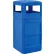 Global Industrial™ Square Plastic Waste Receptacle With Dome Lid, 42 Gallon, Blue
