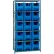 Quantum QSBU-600 Shelving With 15 Giant Hopper Bins Blue, 36x18x75