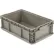 Global Industrial™ Stackable Straight Wall Container, Solid, 24"L x 15"W x 7-1/2"H, Gray