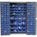 Global Industrial Storage Cabinet w/ 136 Blue Bins, 3 Sizes, 38"W x 24"D x 72"H, Assembled