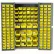 Global Industrial Storage Cabinet w/ 136 Yellow Bins, 3 Sizes, 38"W x 24"D x 72"H, Assembled