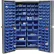 Global Industrial™ Deep Door Bin Cabinet, 132 Blue Bins, Assembled Cabinet 38"W x 24"D x 72"H