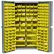 Global Industrial™ Deep Door Bin Cabinet, 132 Yellow Bins, Assembled, 38"W x 24"D x 72"H